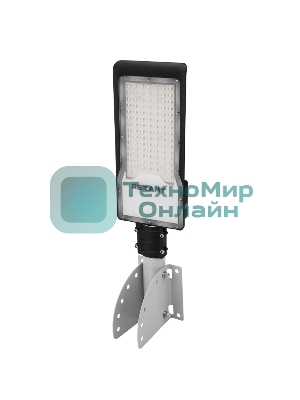 Кронштейн для консольного светильника Rexant КР-3.1 накладного монтажа или под бандажную ленту с переменным углом серый (сталь 2 мм, 230х150х150, Ø 57)