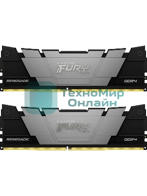 Оперативная память Kingston Fury Renegade, DDR4, 32GB (2x16GB), 3200MHz, CL16, DIMM, с радиаторами, серый/черный