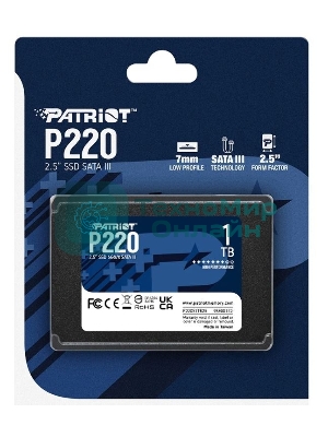 Накопитель SSD Patriot P220, 1Tb, SATA III, 2.5