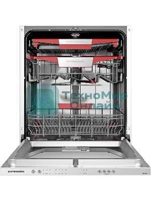 Встраиваемая посудомоечная машина Kuppersberg GIM 6092, High-Tech, 60 см, 15 комплектов, 7 программ, 3 корзины, конденсационная сушка, луч на полу, полная защита от протечек, индикатор отсутствия соли и ополаскивателя, отображение времени мытья, кнопочное управление, инверторный мотор, автоматическое открывание двери, LED подсветка, самодиагностика неисправностей, защита от детей, уровень шума 42 дб, энергоэффективность А+++