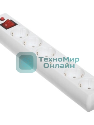 Сетевой фильтр Buro 600SH-16-5-W 5 м, 6 розеток, белый, коробка