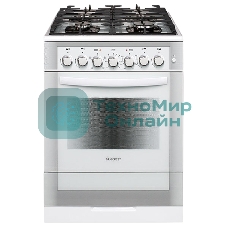 Плита комбинированная Gefest ПГЭ 6502-02 0042 белый, конфорок 4 газовых, духовка 55 л, 60 см x 85 см x 60 см