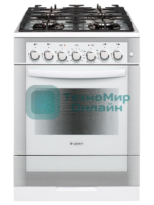 Плита комбинированная Gefest ПГЭ 6502-02 0042 белый, конфорок 4 газовых, духовка 55 л, 60 см x 85 см x 60 см