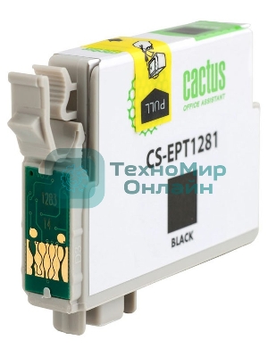Картридж струйный Cactus CS-EPT1281 (T1281) черный (10 мл) для Epson Stylus S22/S125/SX420/SX425/Office BX305