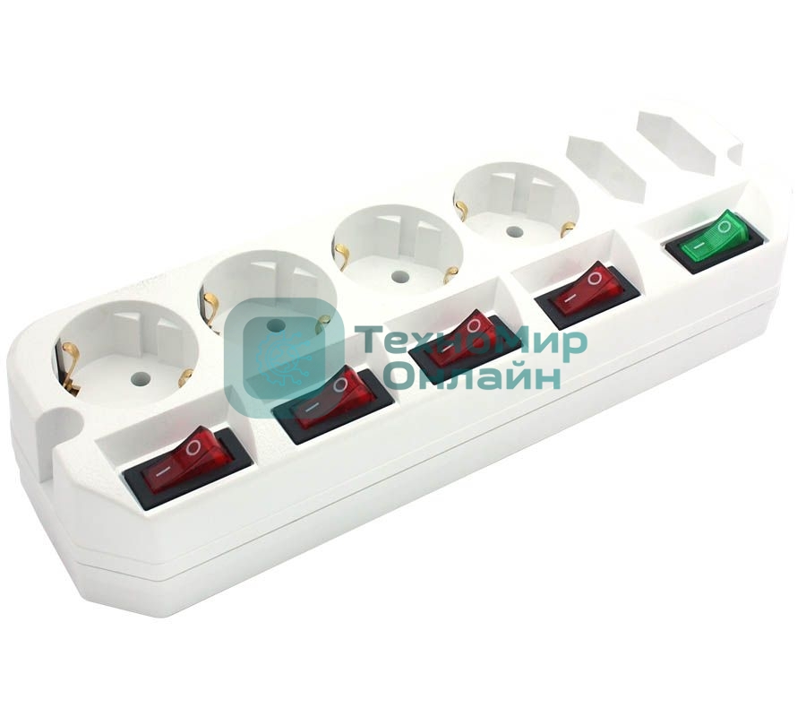 Сетевой удлинитель Most A10 5м (6 розеток) белый (пакет ПЭ)