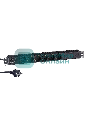 Блок розеток горизонтальный ExeGate ServerPro PDU-19H602 Al-6S-EU2, 19