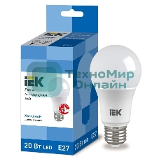 Лампа светодиодная IEK LLE-A60-20-230-65-E27 ECO A60 20 Вт грушевидная 230В 6500К E27