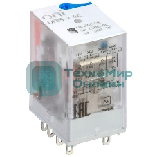Реле интерфейсное ORM-1 4C 24В DC с LED и тест. кнопкой ONI ORM-1-4C-DC24V-L-B