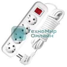 Удлинитель 4х3 м с заземл. 16А IP20 S-304 с выкл. ПВС 3х1 UNIVersal 9631990