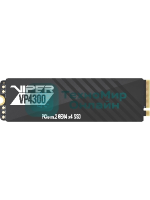 Накопитель SSD Patriot Viper VP4300, 2Tb, PCIe 4.0 x4, M.2 2280, NVMe, R/W 7400/6800, с радиатором
