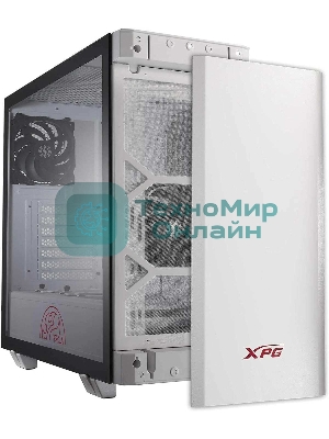 Компьютерный корпус XPG INVADER-WHITECOLOR BOXWORLDWIDE (ATX, подсветка ARGb, 2 вентилятора 120мм, стеклянная боковая панель,белый)