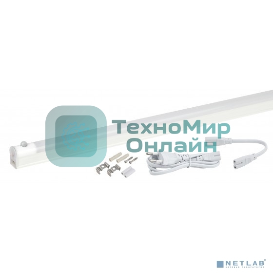 Линейный светодиодный светильник ЭРА LLED-02-12W-4000-MS-W 12Вт 4000K L872мм с датчиком движения