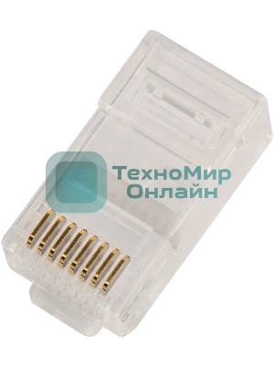 Коннектор LANMASTER RJ45 тип EZ, 8P8C, UTP, Cat.6, универсальный, со вставкой, покрытие 50 микрон,100 шт.