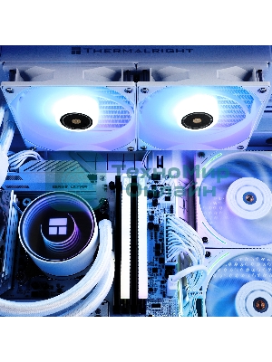 Водяное охлаждение для процессора Thermalright Frozen Notte 240 White ARGB V2 белый (240мм, ARGB/ Fans: 2x120мм, 72.37CFM, 27.7dBA, 2000RPM/ Pump height 54мм, 28dBA, 5300RPM, Rad thickness 27мм/ S: 1200, 1700, 1851, 2011, 2066, 115X, AM2, AM2+, AM3, AM3+, AM4, AM5, FM1, FM2, FM2+)
