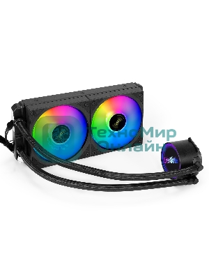 Система жидкостного охлаждения ExeGate BlackWater-240V3.PWM.ARGb черный, 120 мм, алюминий/медь, 1800 об/мин, 37 дБ, 4 pin, 150 Вт