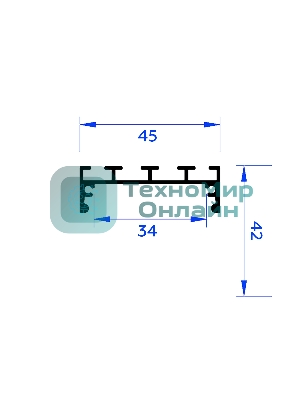 Алюминиевый профиль Ambrella light GP3070AL серебро 2000*45*42