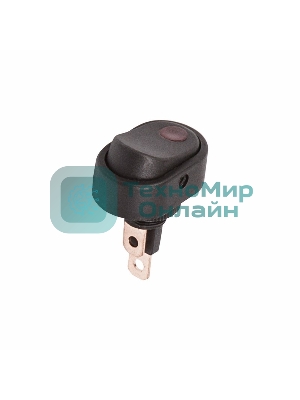 Выключатель клавишный Rexant 12V 30А (3с) ON-OFF черный ОВАЛ с красной подсветкой