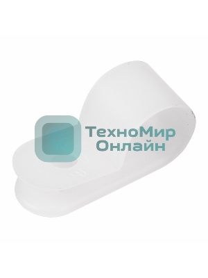 Кабельная скоба под винт Rexant 12 мм, белая, упаковка 50 шт.