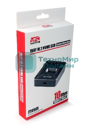 Док Станция SSD M.2 NVME AgeStar 31CBNV1C (GRAY) серый