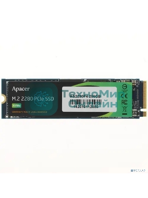 Накопитель SSD Apacer AS2280P4, 256Gb, M.2 2280, PCIe 3.0 x4, NVMe, R/W 2100/1300