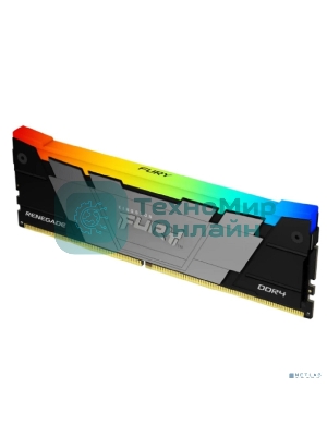 Оперативная память Kingston Fury Renegade, DDR4, 32GB (1x32GB), 3200MHz, CL16, DIMM, с радиатором, RGB, серебристый/черный