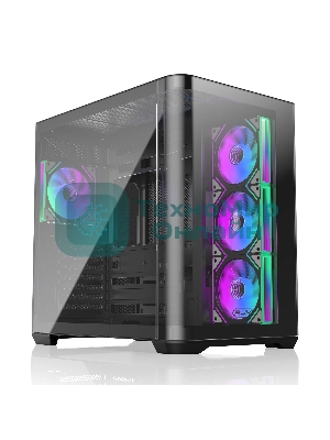 Компьютерный корпус без блока питания Case Raijintek ATREUS BT4, Midi-Tower, TG, 4x120мм ARGB, 2xUSB-A 3.0 + 1xUSB Type-C, E-ATX, ATX, mATX, mITX черный