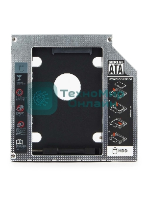 Контейнер для HDD Gembird MF-95-02 Низкопрофильный адаптер для 2.5-дюймового накопителя в отсек 5.25 дюйма, 12 мм