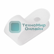 Кабельная скоба под винт Rexant 12 мм, белая, упаковка 50 шт.