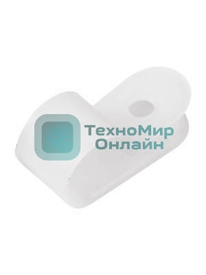 Кабельная скоба под винт Rexant 12 мм, белая, упаковка 50 шт.