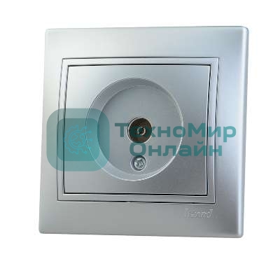 Розетка телевизионная СП Мира проходная метал. сер. Lezard 701-1010-129