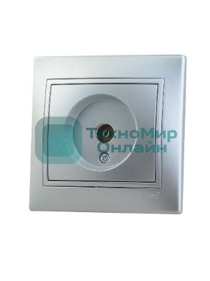 Розетка телевизионная СП Мира проходная метал. сер. Lezard 701-1010-129