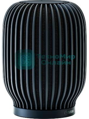 Умная колонка Sber SberBoom, 40Вт, стандартная, 1 динамик, Мультирум, Стереопара, Wi-Fi, Bluetooth 5.0, Салют, черный