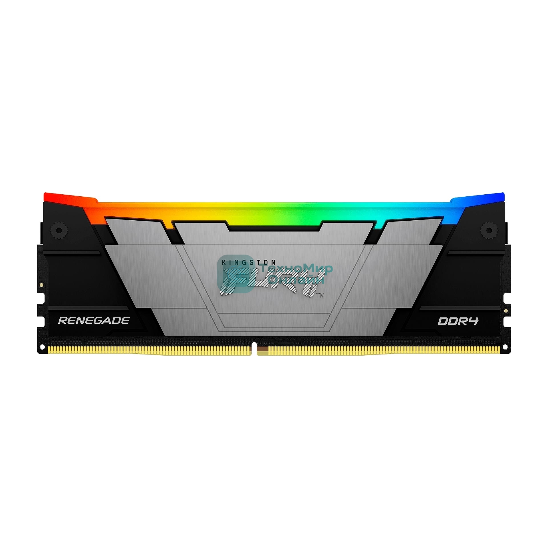 Оперативная память Kingston Fury Renegade, DDR4, 16GB (1x16GB), 3600MHz, CL16, DIMM, с радиатором, RGB, серый/черный