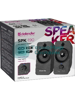 Акустическая система Defender 2.0 SPK-190 черный