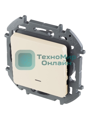 Переключатель 1-клавишный с подсветкой/индикацией 10AX 250 В слоновая кость