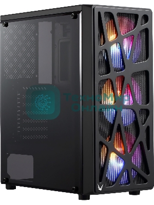 Компьютерный корпус Aerocool/Formula MANA черный без БП ATX 6x120мм 2xUSB 2.0 1xUSB 3.0 audio bott PSU