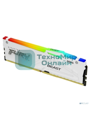 Оперативная память Kingston Fury Beast, DDR5, 32Gb (1x32Gb), 5600MHz, CL40, DIMM, с радиаторами, RGb, белый