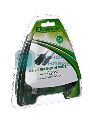 Кабель Aopen/QustКабель-адаптер USB2.0-repeater, удлинительный активный Am-->Af 5м (ACU823-5M) 6938510851314