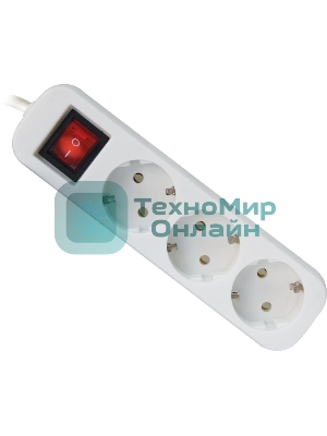 Удлинитель Defender S318 белый 1.8 м, 3 розетки 