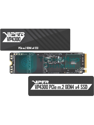Накопитель SSD Patriot Viper VP4300, 2Tb, PCIe 4.0 x4, M.2 2280, NVMe, R/W 7400/6800, с радиатором