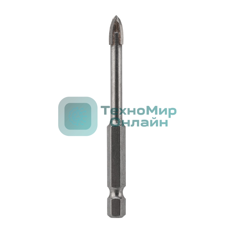 Сверло по стеклу и керамике Kranz 6 мм 4 грани шестигранный хвостовик