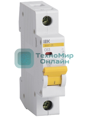 Выключатель автоматический IEK MVA20-1-063-C ВА47-29 1Р 63А 4,5кА х-ка С IEK