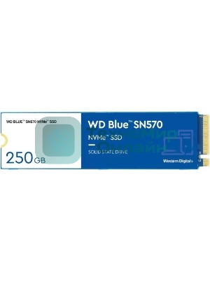 Накопитель SSD WD 250Gb, PCIe 3.0 x4, M.2 2280, Blue SN570 NVMe, R/W 3300/1200