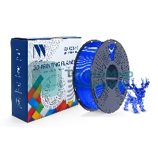 Филамент NVPrint PLA+ Trasparent Blue для 3D печати диаметр 1.75мм длина 330 метров масса 1 кг
