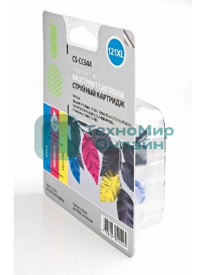 Картридж струйный Cactus CS-CC644 №121XL трехцветный (18 мл.) для HP DJ D1663/D2500/D2563/D2663/D5563/F2423/F2493/F4213/F4275/F4280/F4283/F4583/PS C4683/C4783