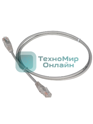 Патч-корд TWT UTP кат.5e, с заливными колпачками, 0.15 м, серый