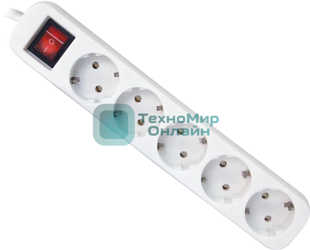 Удлинитель Defender S530 белый 3.0 м, 5 розеток 