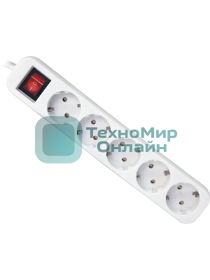 Удлинитель Defender S530 белый 3.0 м, 5 розеток 