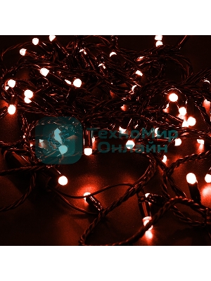 Гирлянда Neon-night Нить 10м, постоянное свечение, черный ПВХ, 230В, красный