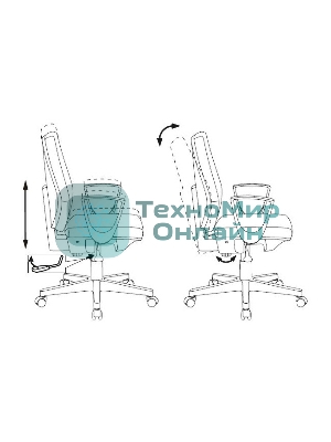 Кресло Бюрократ CH-W545 серый, ткань